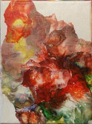 Farbenstrauss
Fließtechnik mit Luftstrom
